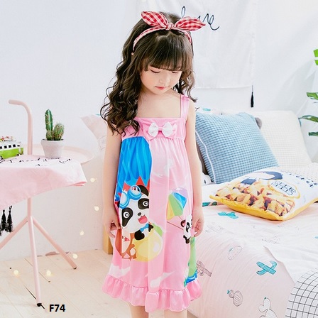 dress kartun piyama panda anak